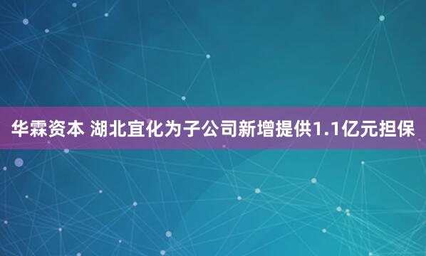 华霖资本 湖北宜化为子公司新增提供1.1亿元担保
