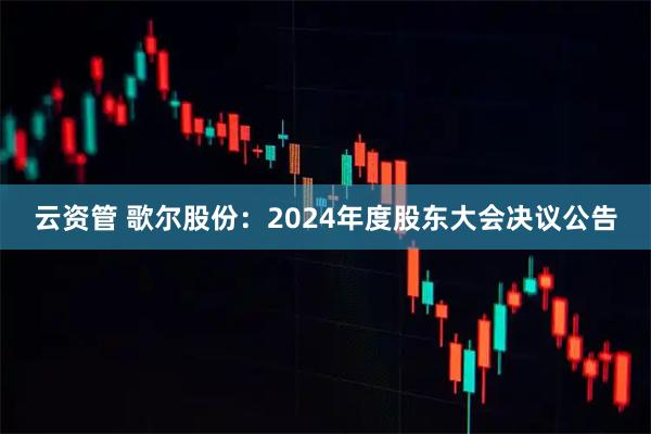 云资管 歌尔股份：2024年度股东大会决议公告