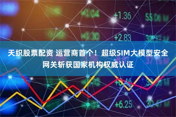天织股票配资 运营商首个！超级SIM大模型安全网关斩获国家机构权威认证