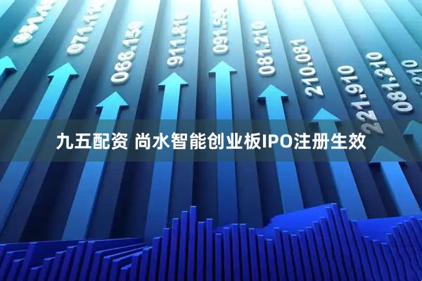 九五配资 尚水智能创业板IPO注册生效